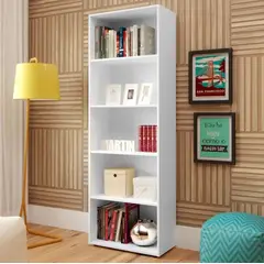 BERTOLINI - Estantería Librero Biblioteca Multy 5 Nichos Blanco-
