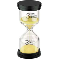 DAYOSHOP - Reloj De Arena 3 Minuto Temporizador Base Negra Decoraciòn