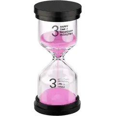 DAYOSHOP - Reloj De Arena 3 Minuto Temporizador Base Negra Decoraciòn