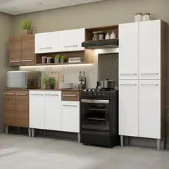 MADESA - Cocina Integral Emilly 2.90 Metros Marrón/Blanco 01