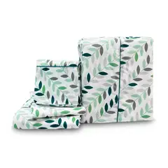 REALTEX - Juego de Sábanas Real Tex Línea Confort Hojas Verdes