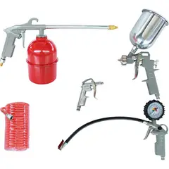POWER - Kit 5 Piezas Aerógrafo Inflador Soplador Petrolizar Manguera