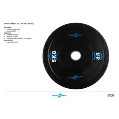 SPORT FITNESS - DISCO OLIMPICO 5KG EN CAUCHO NEGRO-SPORT FITNESS UNIDAD