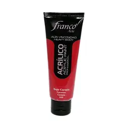 FRANCO ARTE - Acrílico Profesional Franco Arte, Rojo Carmín Tubo X 100 Cc