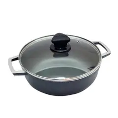 IMUSA - Caldero Fundido Antiadherente Tapa de Vidrio 20 Cm