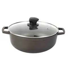 IMUSA - Caldero Fundido Antiadherente Tapa de Vidrio 30 Cm