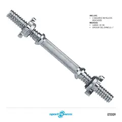 SPORT FITNESS - BARRA MANCUERNA INDIVIDUAL 35CM-SPORTFITNESS