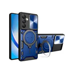 GENERICO - Funda Proteccion Camara Con Soporte Compatible con Samsung A24 Azul
