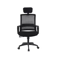ZER - SILLA GERENCIAL BRAZOS FIJOS DOMUS NEGRA ERGONOMICA CABECERO