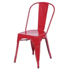 ZER - SILLA RESTAURANTE COMEDOR METALICA BRILLANTE TOLIX ROJA