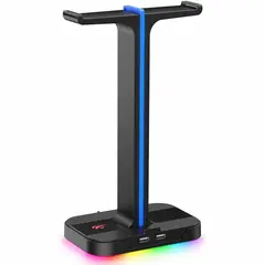 ZER - SOPORTE DE DIADEMA GAMER RGB 2 PUERTOS USB HAVIT