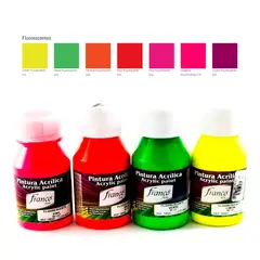 FRANCO ARTE - Pintura Acrílica Fluorescente De 60ml X5 Und