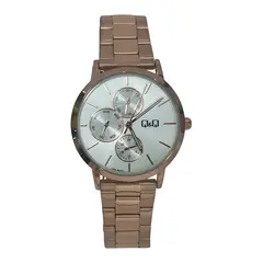 Q&Q - Reloj de moda para mujer oro rosa QyQ + caja