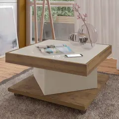 BERTOLINI - Mesa De Centro Decorativa Moderna Con Ruedas En MDP