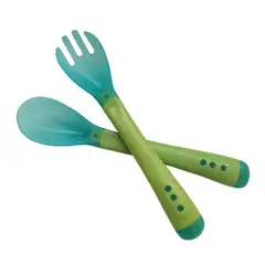 ENFANTASY - Set de cubiertos en silicona para bebe termosensible