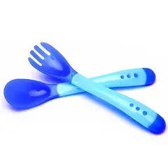 ENFANTASY - Set de cubiertos en silicona para bebe termosensible