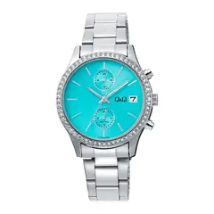 Q&Q - Reloj de moda para Mujer Plateado + Caja