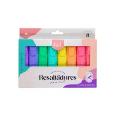 KIUT - Resaltadores X 8 Colores, Tonos Pastel Punta Bisel