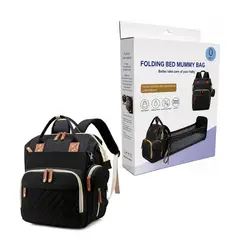 LANZURY IMPORTACIONES - Pañalera Multifuncional Para Bebés Cuna Impermeable - Negra-