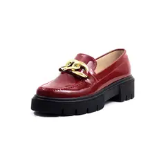 BALLERINA - Mocasines Vinotinto Con Cadena Dorada Ballerinas Fiona