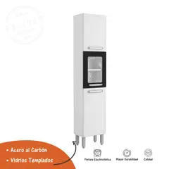 BERTOLINI - Alacena Despensa Torre de Cocina en Acero con Vidrio Templado