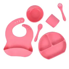 GENERICO - Set De Alimentación Por 6 Piezas Para Bebe - Rosado
