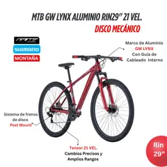 GW - Bicicleta todo terreno Lynx Rin 29 Shimano 21 velocidades