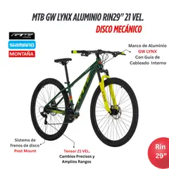 GW - Bicicleta Mtb Lynx Rin 29 Shimano 21 velocidades