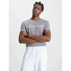 CALVIN KLEIN - Camiseta Con Logo Hombre Gris