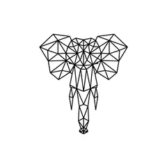 ADAZIO - Vinilo Decorativo Elefante Geométrico XS - 51cm x 58cm (ancho x alto)