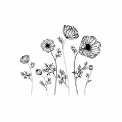 ADAZIO - Vinilo Decorativo Floral Cosmos S - 110cm x 96cm (ancho x alto)