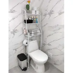 INDUHOGAR - Organizador de baño blanco ahorrador de espacio marca