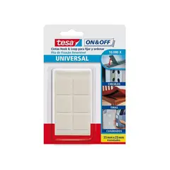 TESA - Cinta Velcro Cuadros Blancos 25mm 6 und