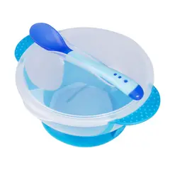 ENFANTASY - Bowl plato con tapa y cuchara Azul