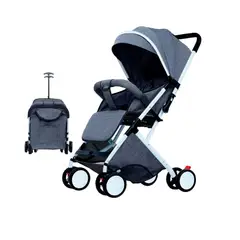 KIDSHOP - Coche Paseador Para Bebe Tipo Maleta + Toldillo GRIS 609-2
