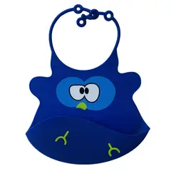 ENFANT'ASY - Baberos Silicona con bolsillo para bebes Pajaro Azul