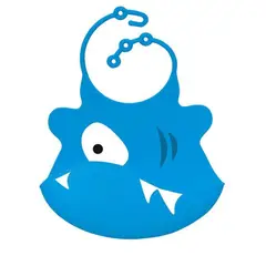 ENFANT'ASY - Baberos Silicona con bolsillo para bebes Monstruo Azul