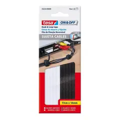 TESA - Cinta Para Cables Velcro BlancaNegra 17cmx14mm 10und