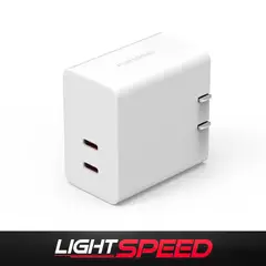 PURE GEAR - Cargador Pared 65W Dual USB C Lightspeed - Sin Cable