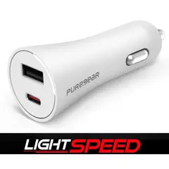 PURE GEAR - Cargador para Auto 30W USB A y USB C Lightspeed