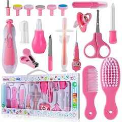 BABY ON - Kit Aseo Cuidado Bebe 20 En 1 Esencial Lima Eléctrica Rosa