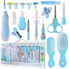 BABY ON - Kit Aseo Cuidado Bebe 20 En 1 Esencial Azul