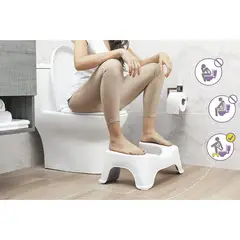 RIMAX - Butaco o Taburete para ir al Baño - Blanco