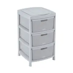 RIMAX - Gavetero Fique Con 4 Gavetas y Tapa Organizadora - Gris Hielo