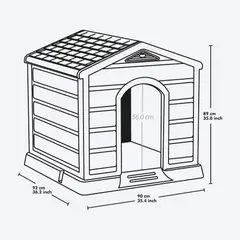 RIMAX - Casa para Perro Razas Medianas y Grandes Taupe - Rojo