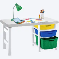 RIMAX - Escritorio infantil náutico - Blanco rojo y azul