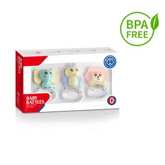 KIDSHOP - Set Kit De Mordedores Y Sonajeros X 3 Unidades Jr057 rosa