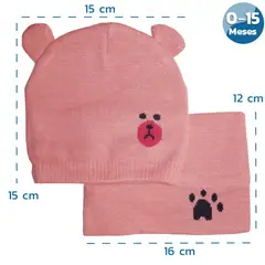 ENFANT'ASY - Gorro con bufanda diseño de osito para bebe