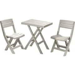 RIMAX - Combo Plegable Barú (Mesa Cuadrada + 2 Sillas) - Taupe