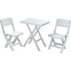 RIMAX - Combo Plegable Barú (Mesa Cuadrada + 2 Sillas) - Gris Hielo